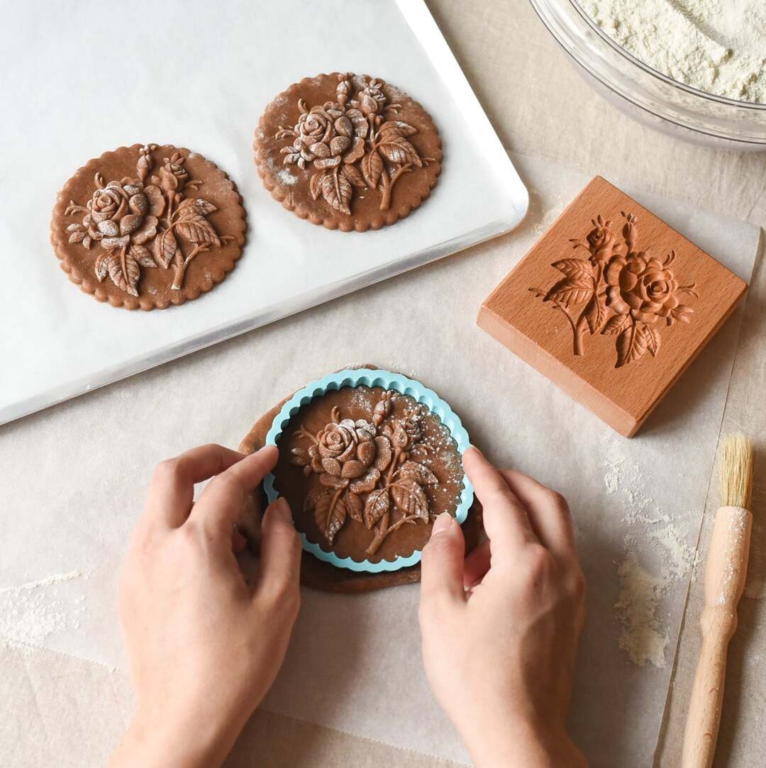 Cookie cutter - Provance rose cookie stamp