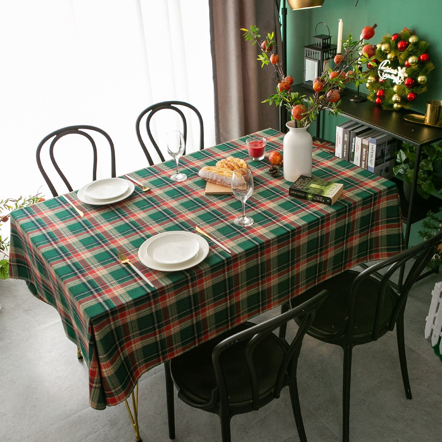 Nordic Plaid Stripes Tablecloth